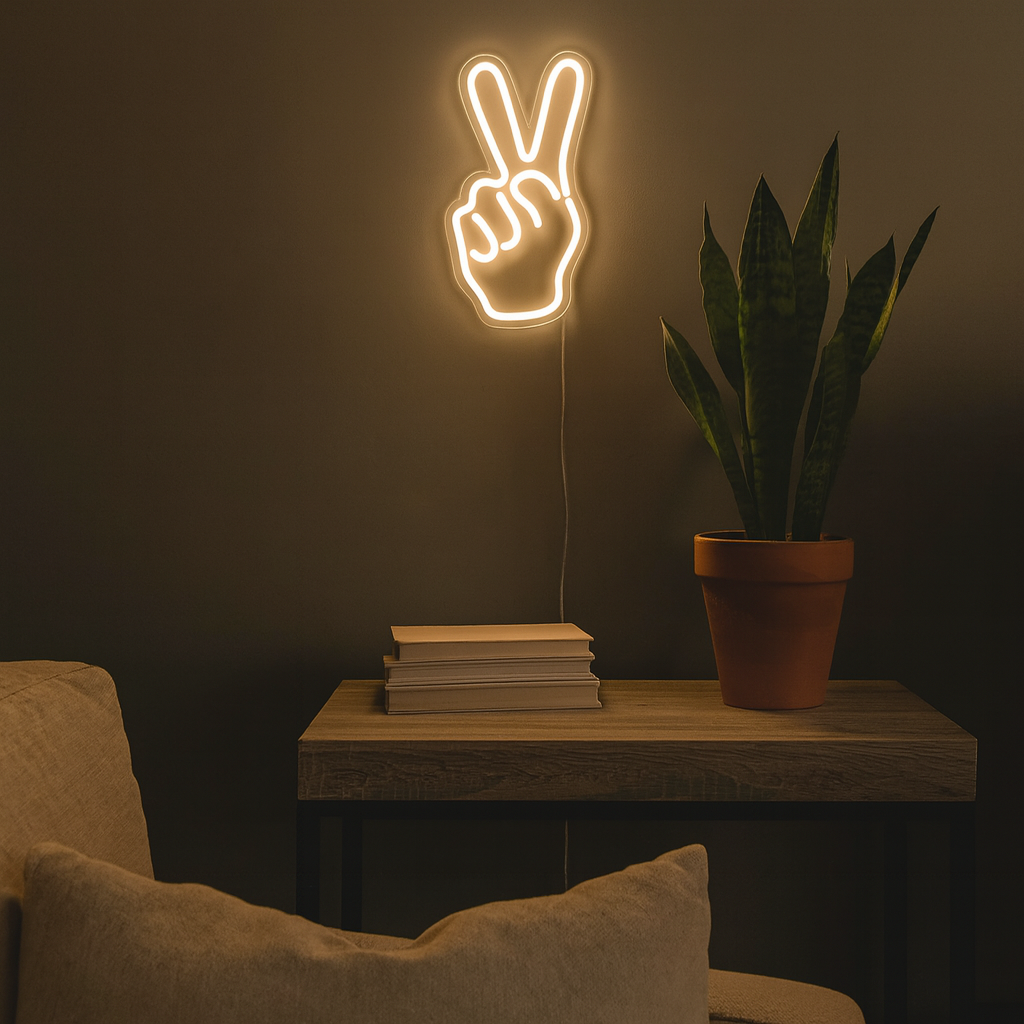 Peace Neon Vägglampa