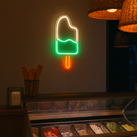 Ice Cream Neon Vägglampa Grön/Vit