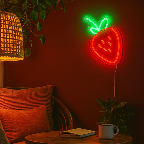 Strawberry Neon Vägglampa