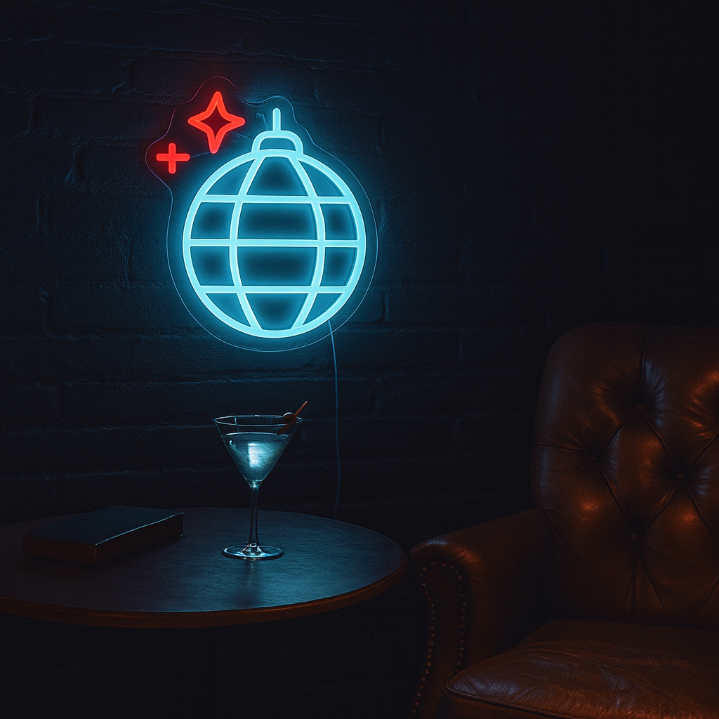 Disco Ball Neon Wandlamp