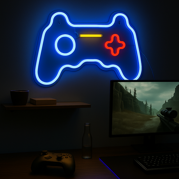 Joystick Neon Vägglampa Blå