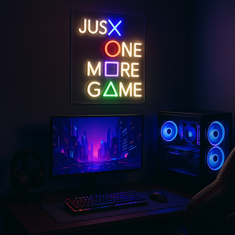 Just One More Game Neon Vägglampa
