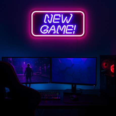 New Game Neon Vägglampa