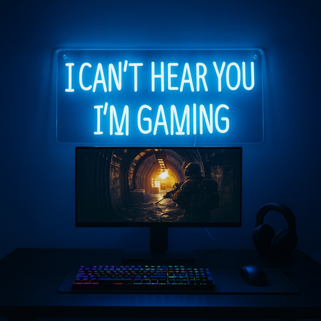I Cant Hear You Im Gaming Neon Wandlamop