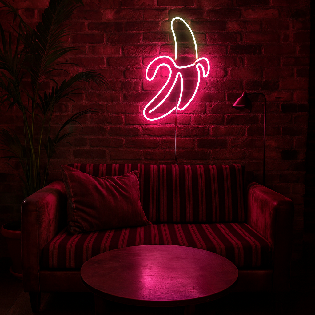 Banaan Neon Wandlamp Roze