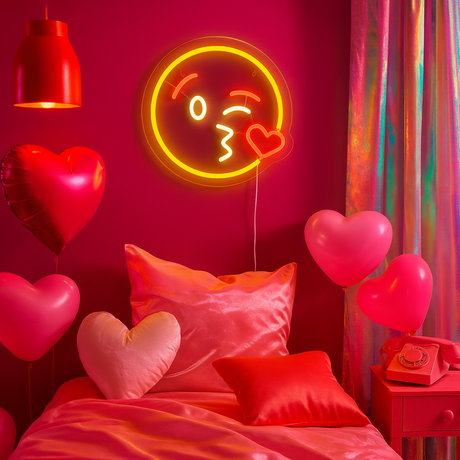 Emoji Kus Neon Wandlamp