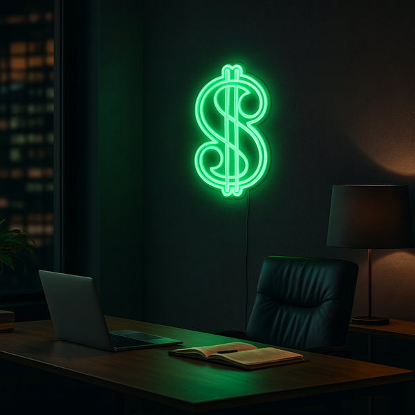 Dollar Teken Neon Wandlamp