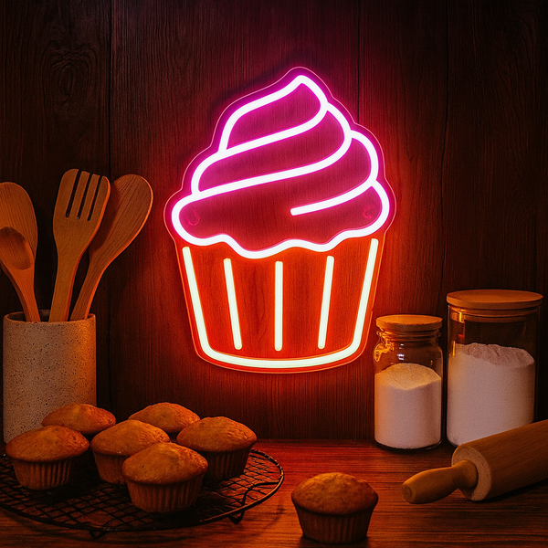 Cupcake Neon Wandlamp