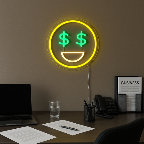 Emoji Dollar Neon Wandlamp