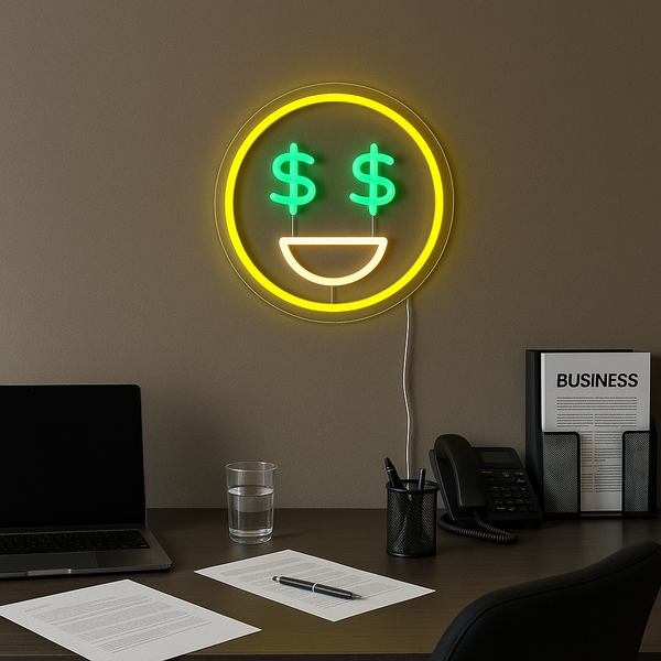 Emoji Dollar Neon Wandlamp