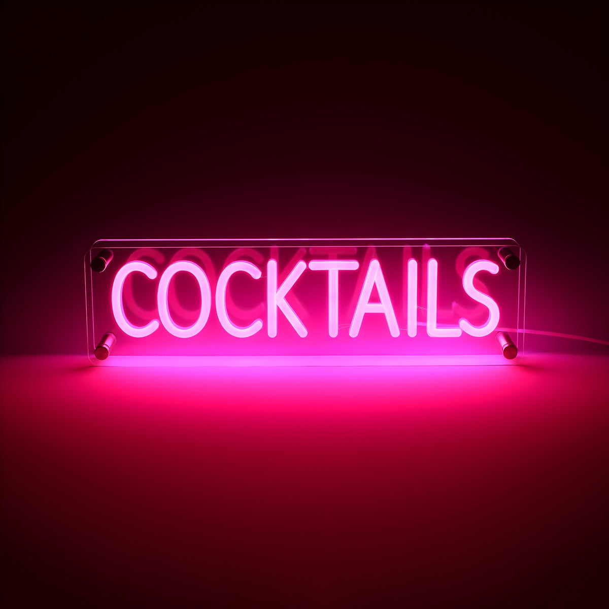 Cocktails LED Neon Box Tafellamp