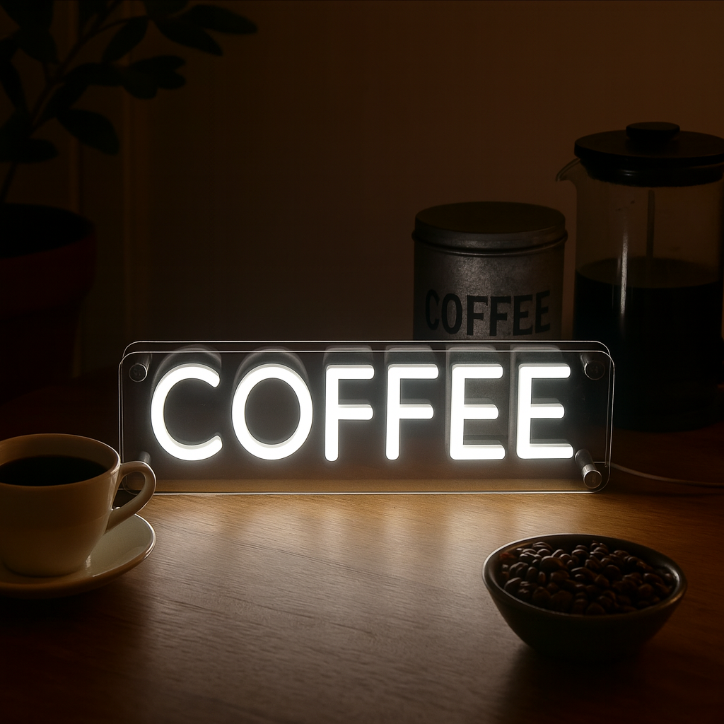 Coffee LED Neon Box Tafellamp