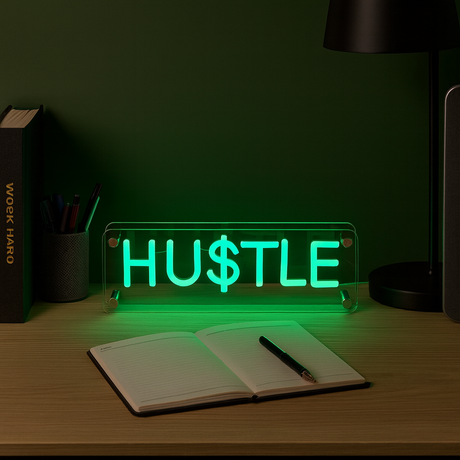 Hustle LED Neon Box Tafellamp