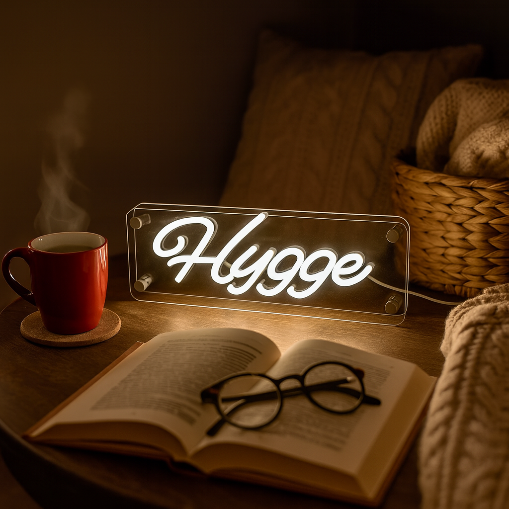 Hygge LED Neon Box Tafellamp