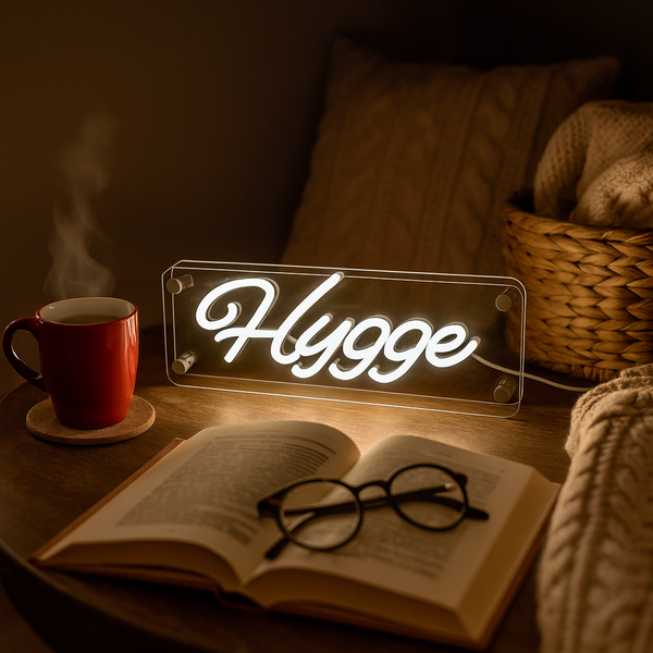 Hygge LED Neon Box Tafellamp