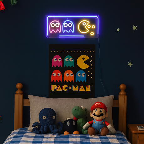 Pacman Neon Vägglampa