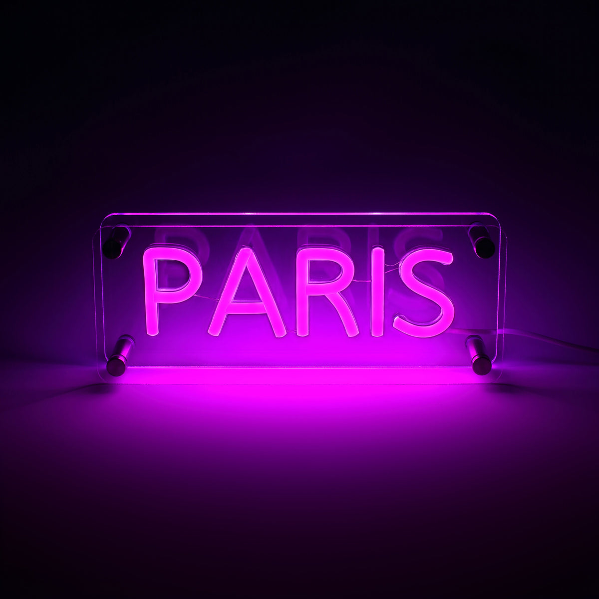 Paris LED Neon Box Tafellamp