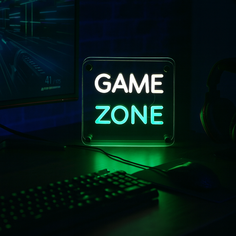 Game Zone LED Neon Box Tafellamp