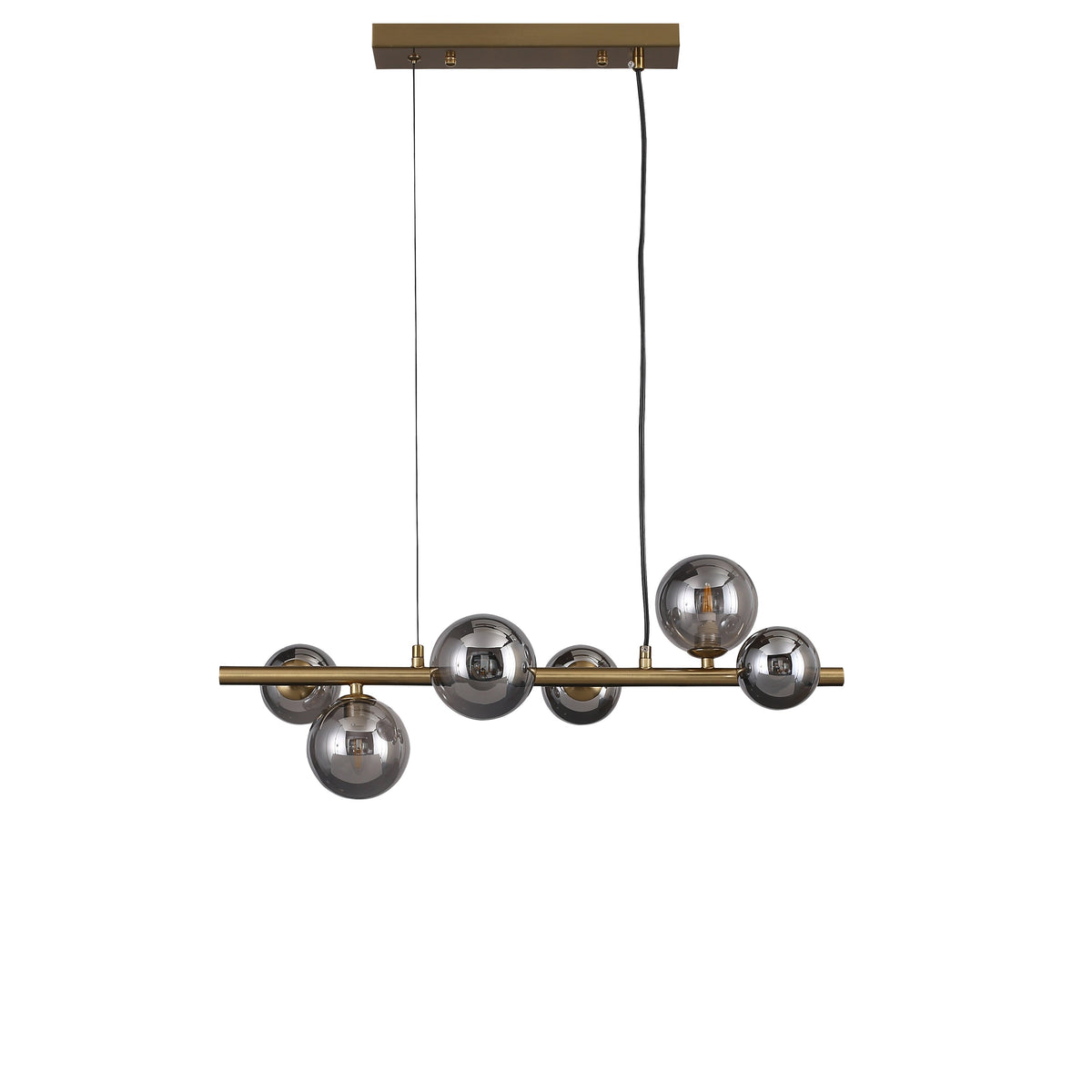 Valencia Lange Hanglamp 63cm Messing/Smoke