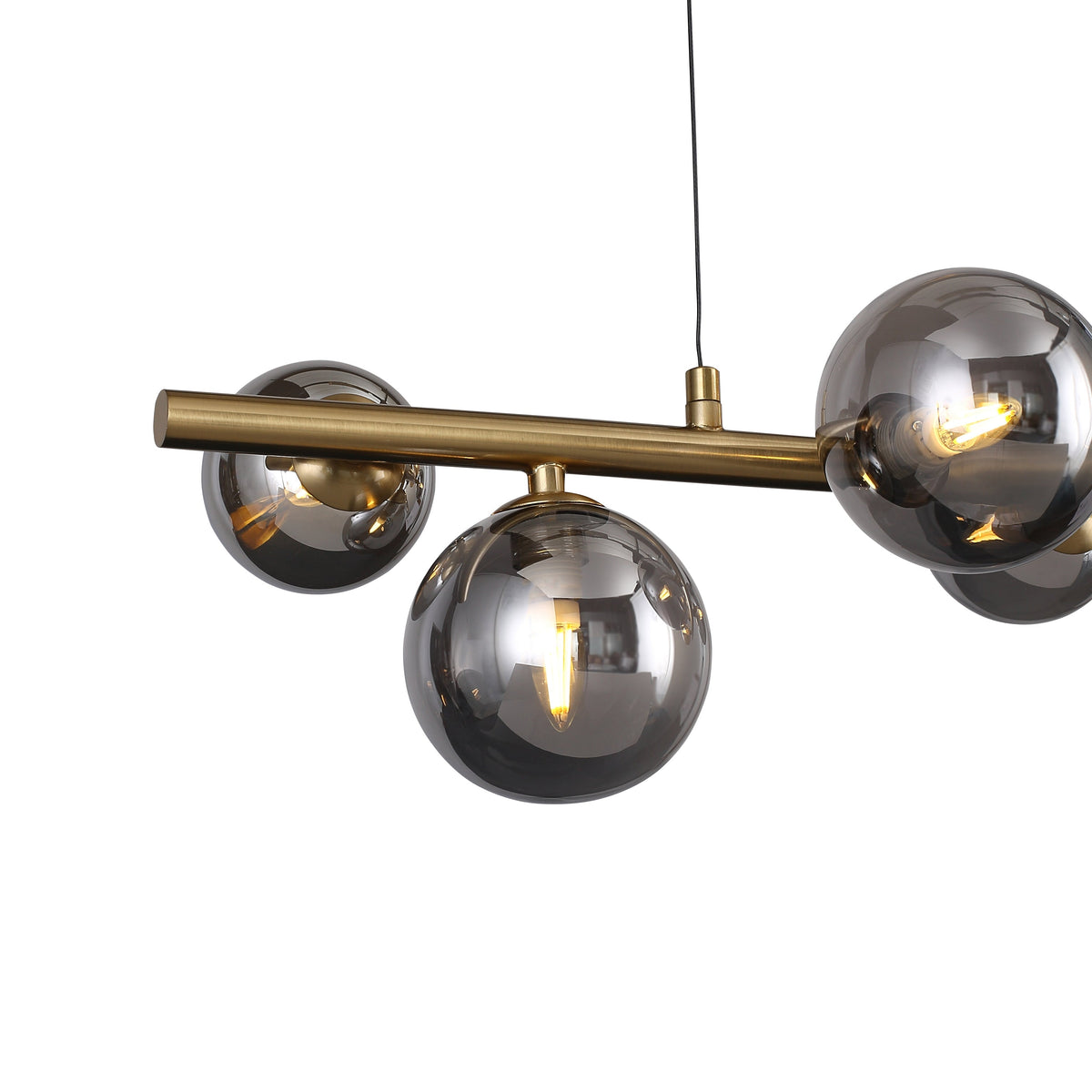 Valencia Lange Hanglamp 63cm Messing/Smoke