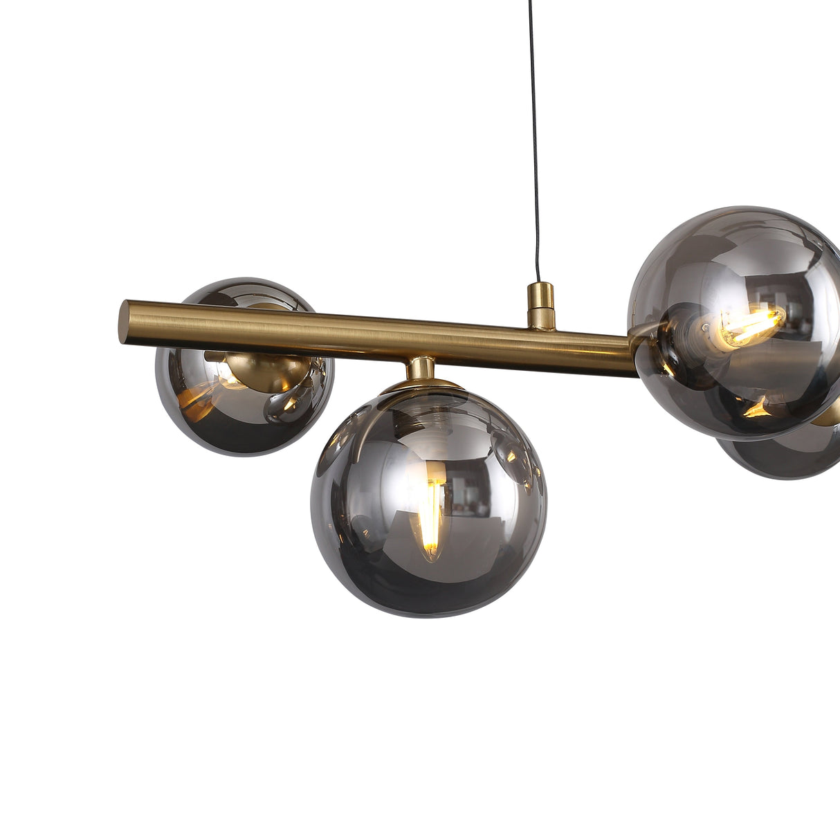 Valencia Lange Hanglamp 63cm Messing/Smoke