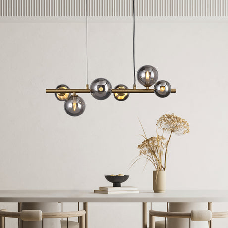 Valencia Lange Hanglamp 63cm Messing/Smoke