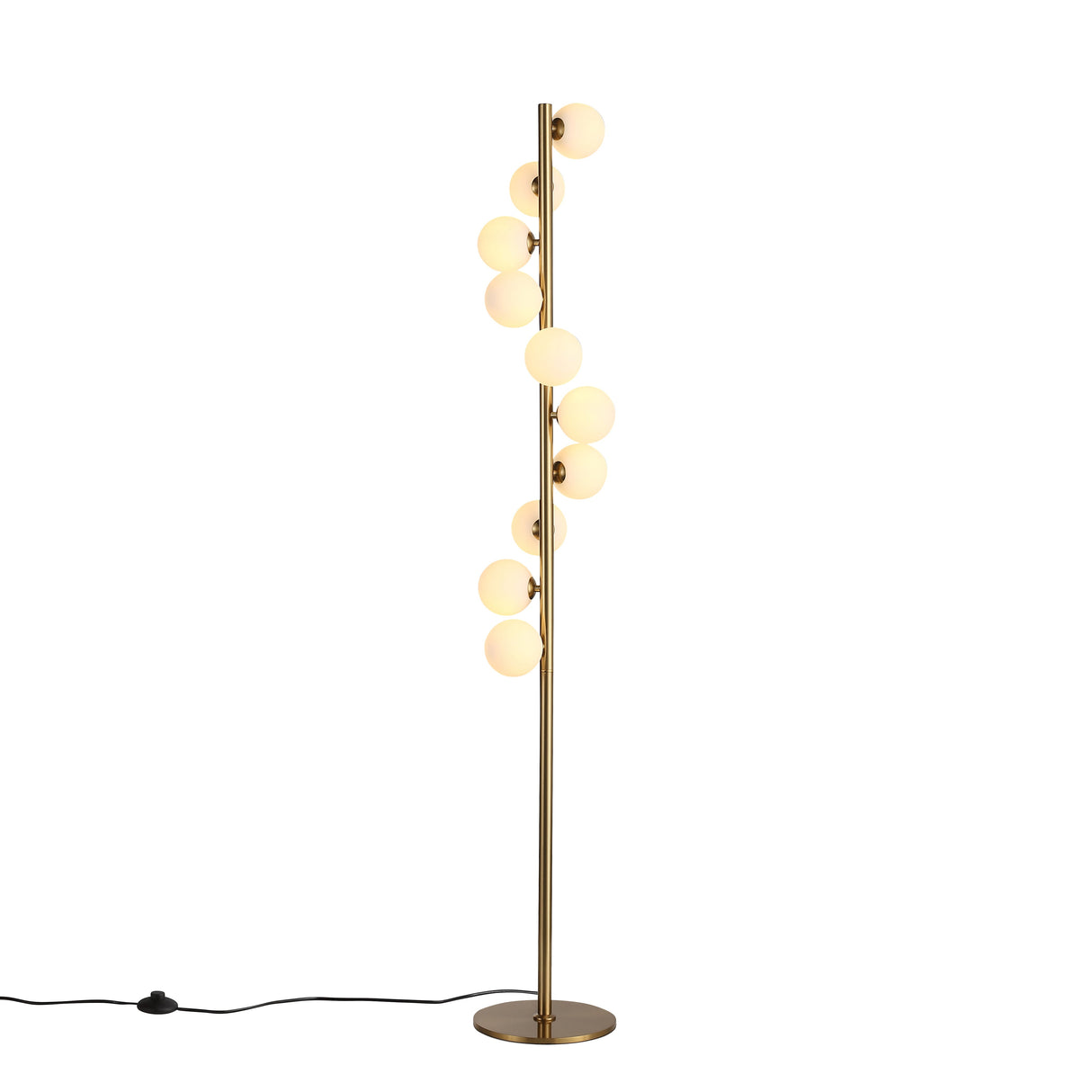 Trento Vloerlamp Messing/Opal