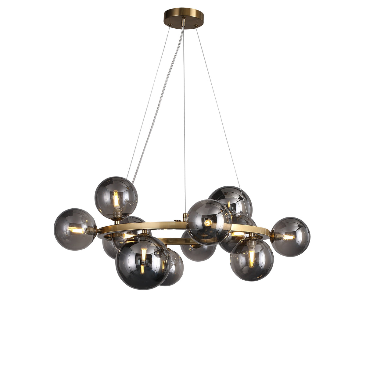 Valencia Kroonluchter Messing/Smoke