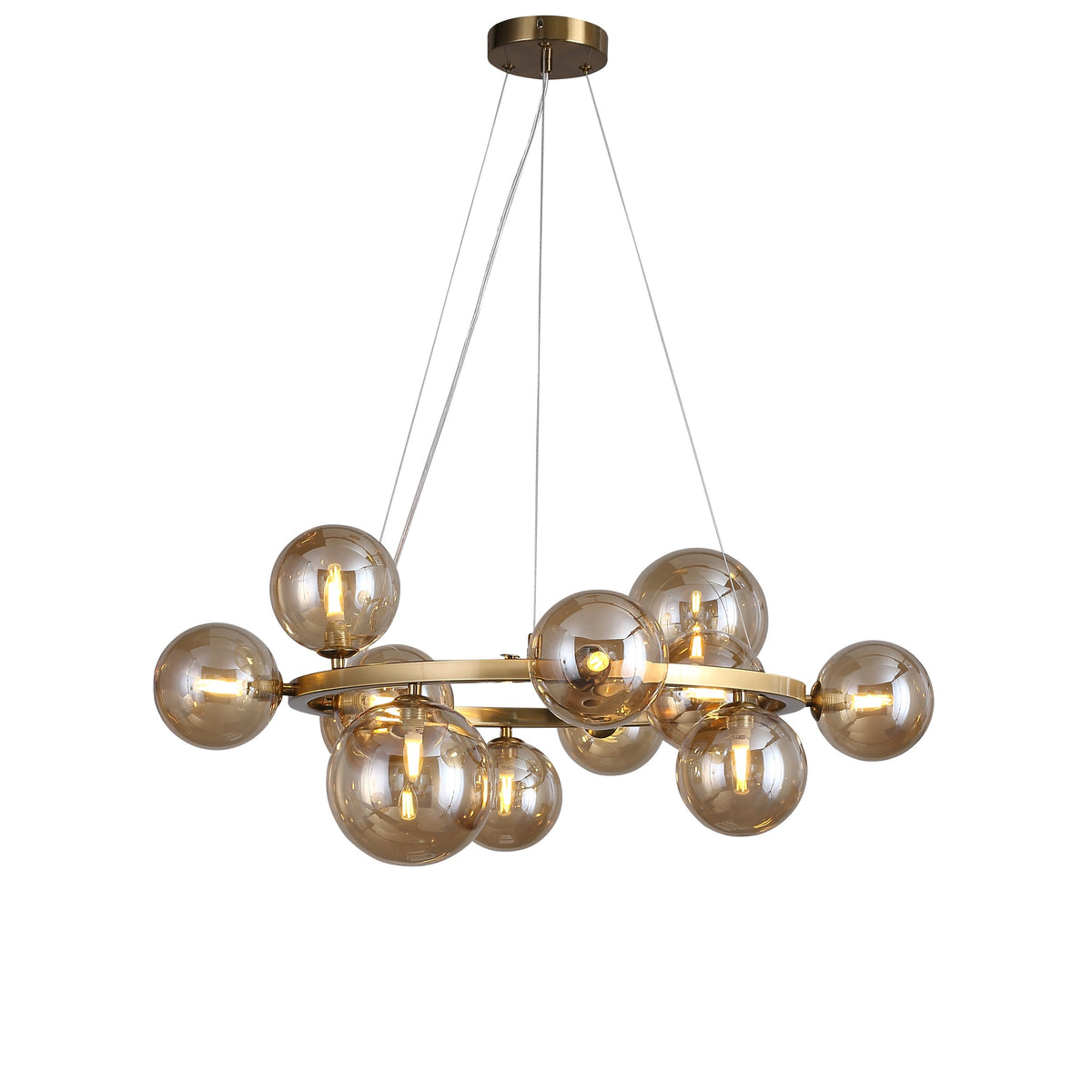 Valencia Kroonluchter Messing/Amber