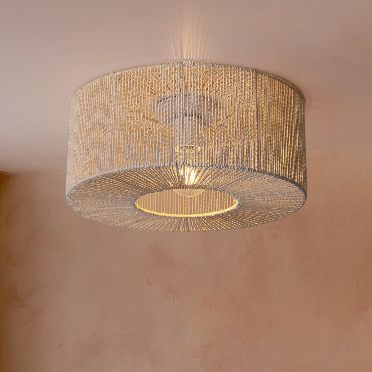 Braided Plafondlamp Ø46 Raw White