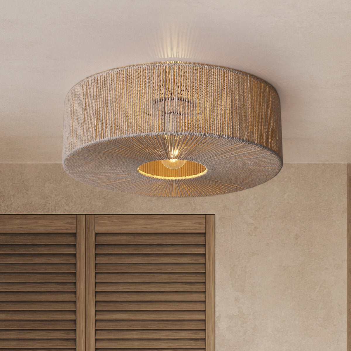 Braided Plafondlamp Ø60 Raw White