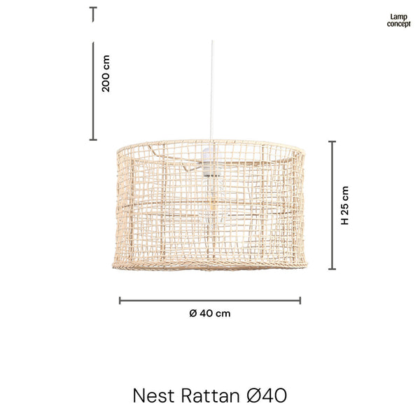 Nest Rattan Hanglamp Ø40