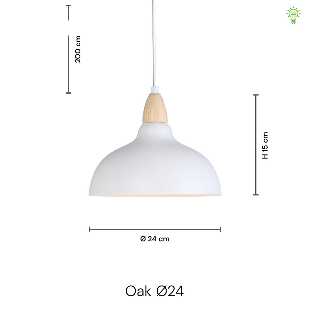 Oak Hanglamp Ø24 Helder Messing