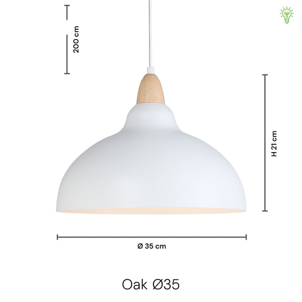 Oak Hanglamp Ø35 Geborsteld Koper