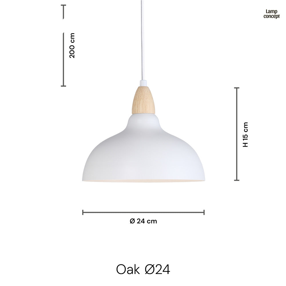 Oak Hanglamp Ø24 Glossy Grijs