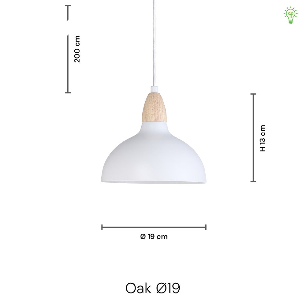Oak Hanglamp Ø19 Helder Messing