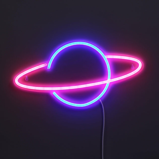 Saturn neon Vägglampa Blå/Rosa-Lampconcept.se