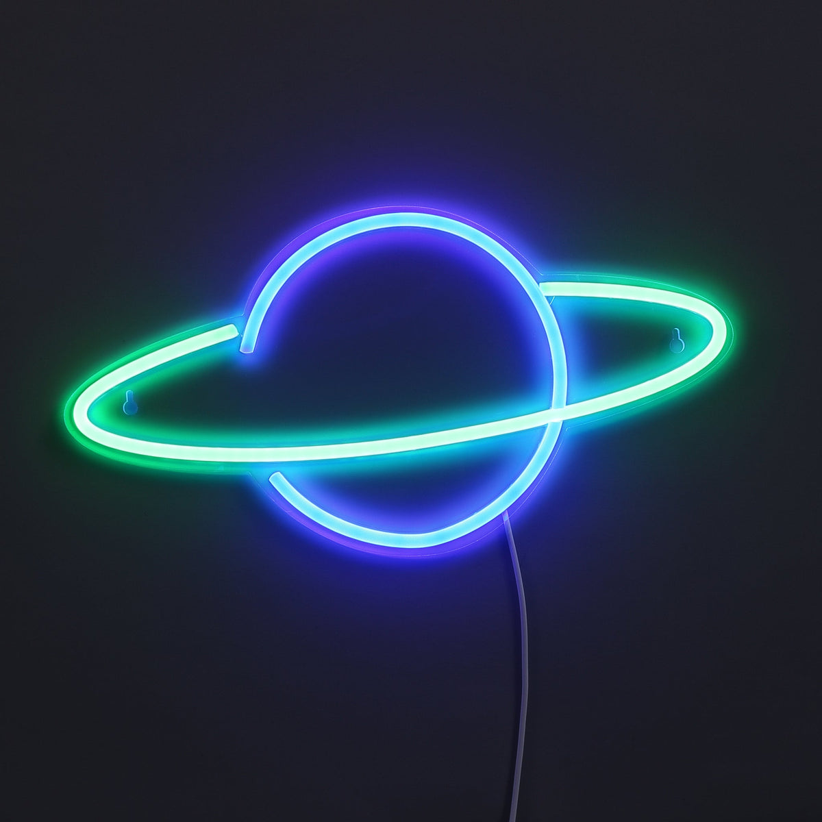 Saturn Neon Vägglampa Blå/Grön-Lampconcept.se