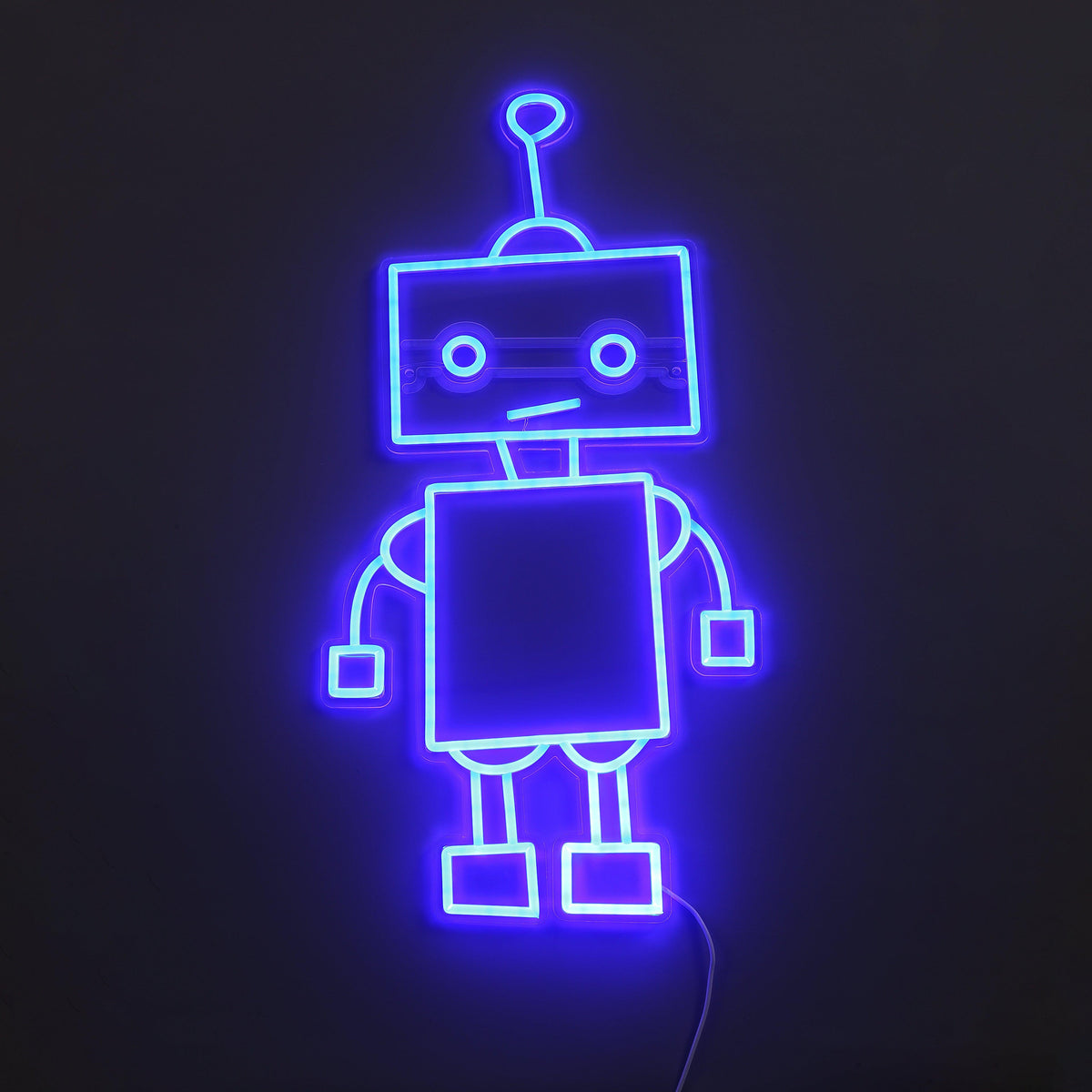 Robot Neon Vägglampa Blå-Lampconcept.se