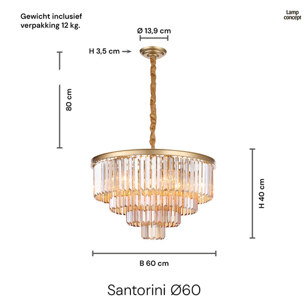 Santorini Kroonluchter Ø60 Amber