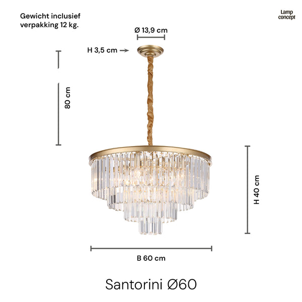 Santorini Kroonluchter Ø60 Helder