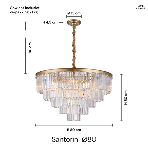 Santorini Kroonluchter Ø80 Helder