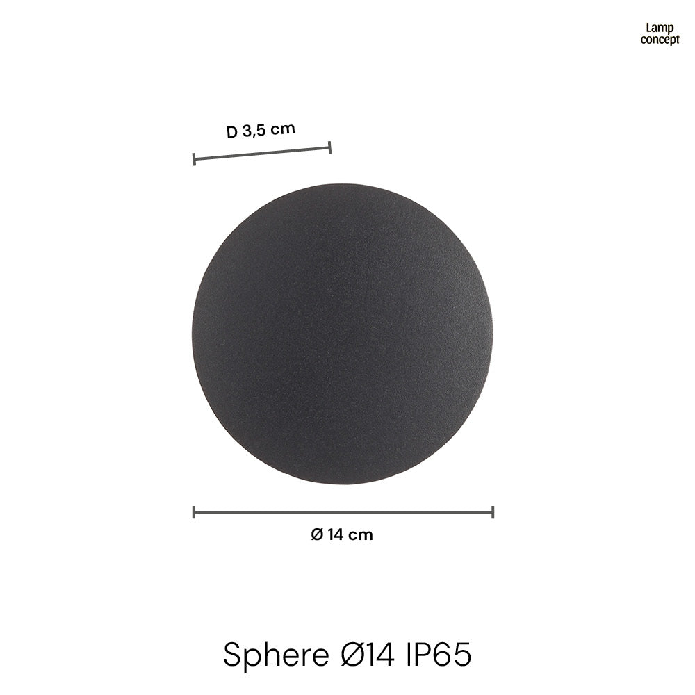 Sphere LED Ø14 IP54 Wandlamp