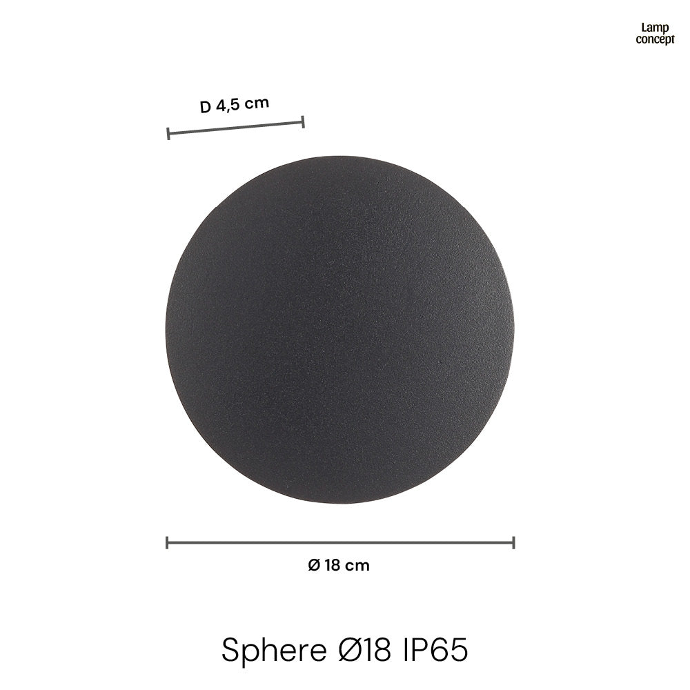 Sphere LED Ø18 IP54 Wandlamp