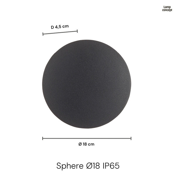 Sphere LED Ø18 IP54 Wandlamp