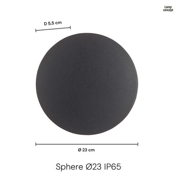 Sphere LED Ø23 IP54 Wandlamp