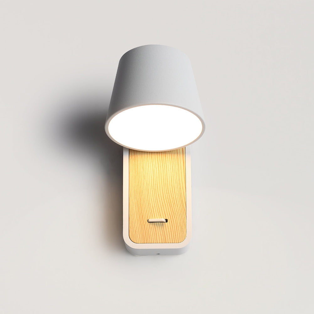 Torino Wandlamp Wit/Houtlook