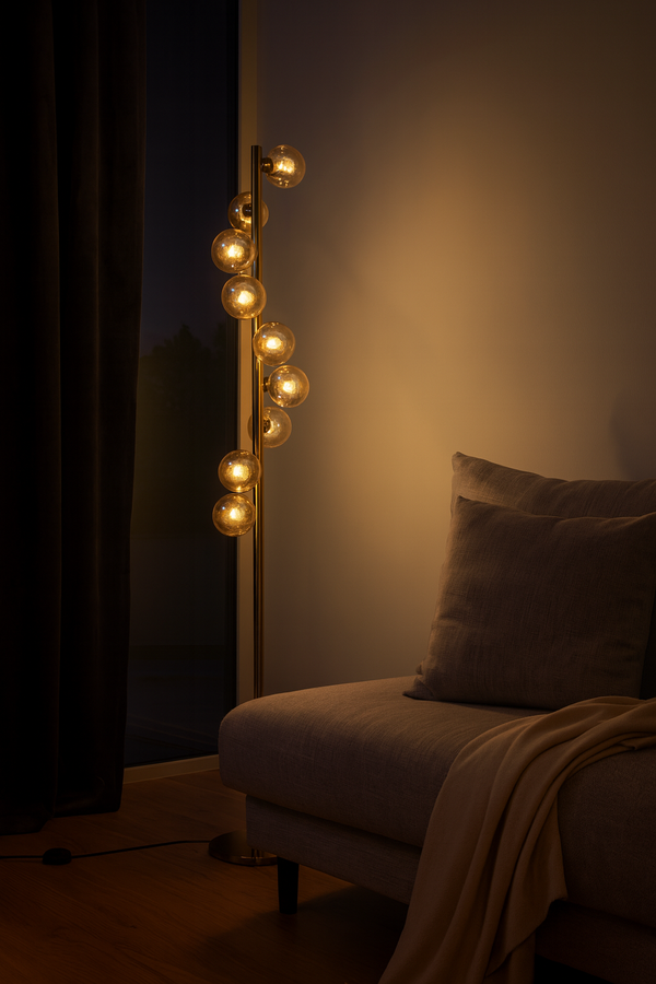 Trento Vloerlamp Messing/Smoke