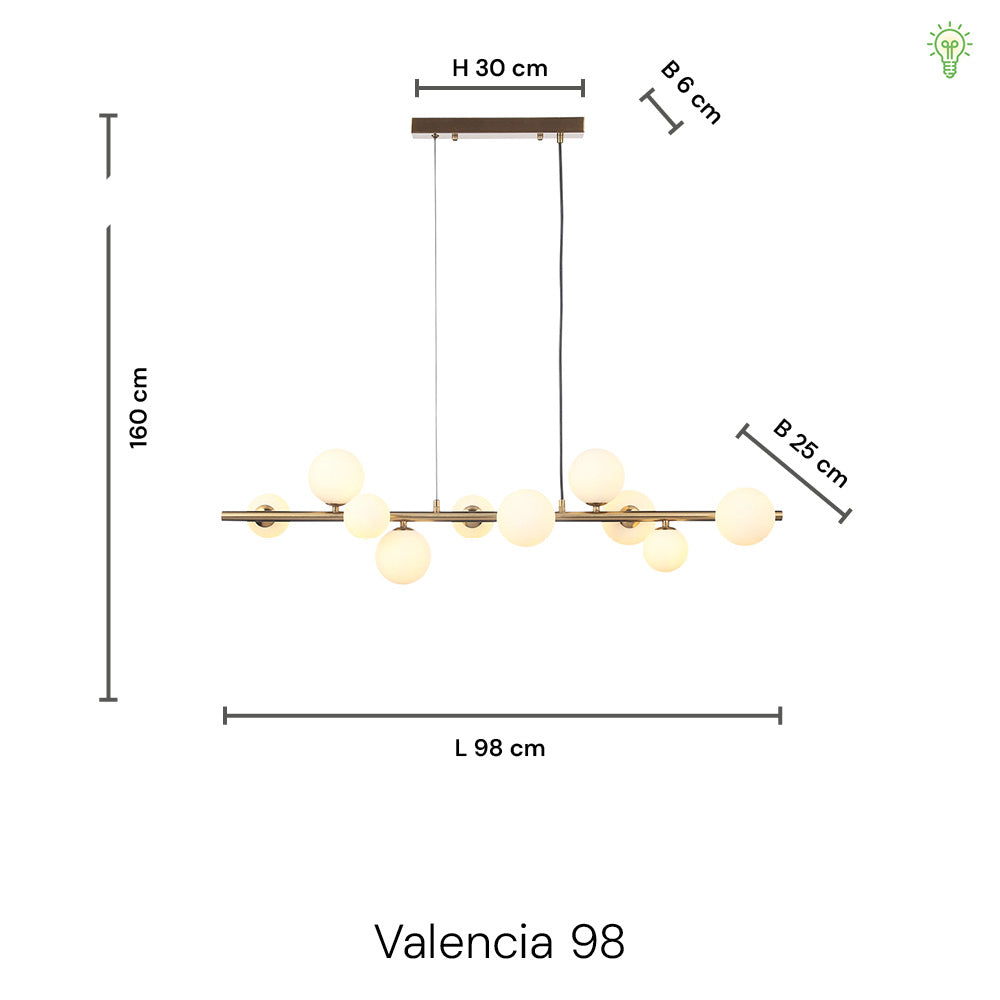 Valencia Lange Hanglamp Messing/Smoke