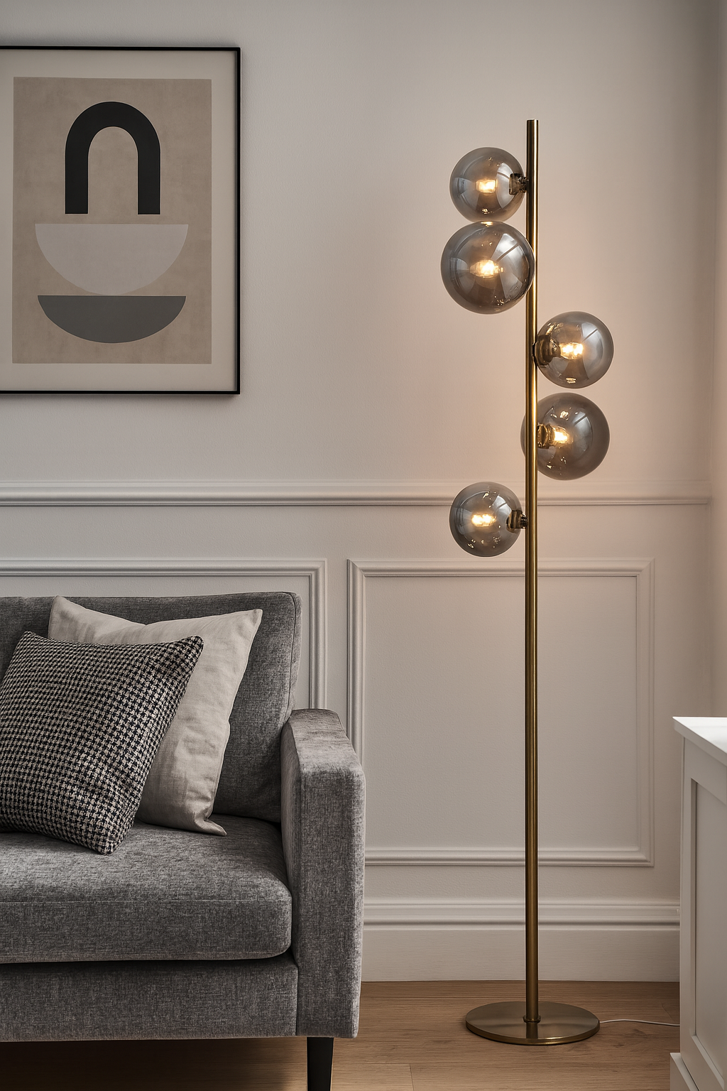 Valencia Vloerlamp Messing/Smoke